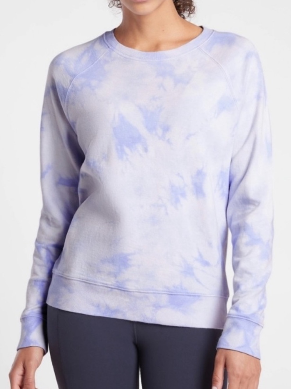 Athleta Sundown Tie Dye Sweatshirt Crystal Dye Victorian Periwinkle Purple XS